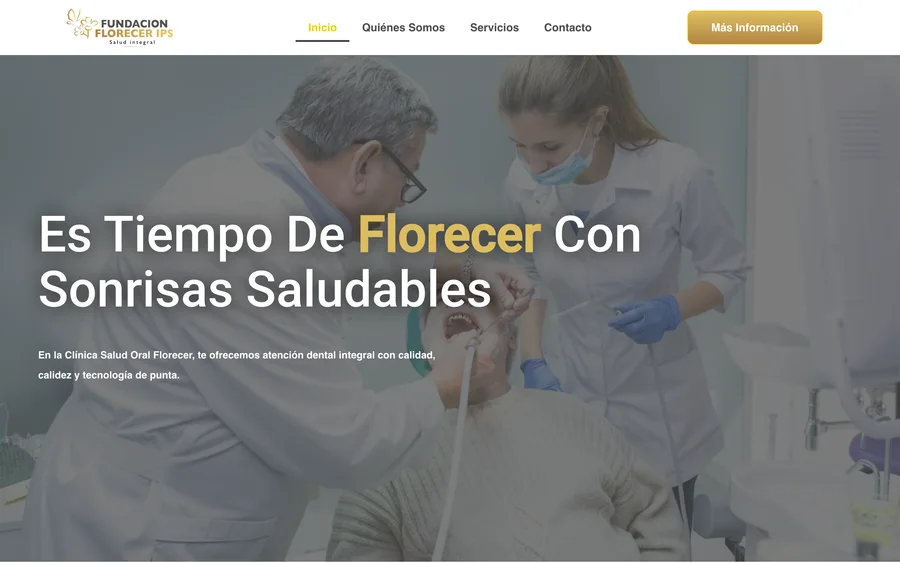 Sitio web de Fundaflorecer Salud IPS