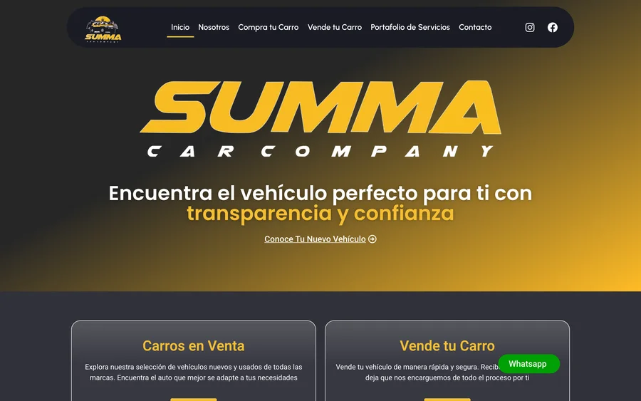 Sitio web de Summa Car Company